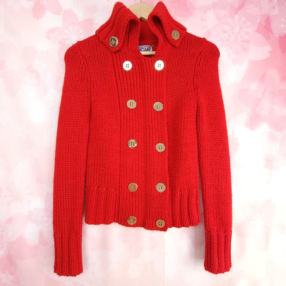 Cardigan New York Merino Wool Double Breasted Knit Button Up Cardigan XS